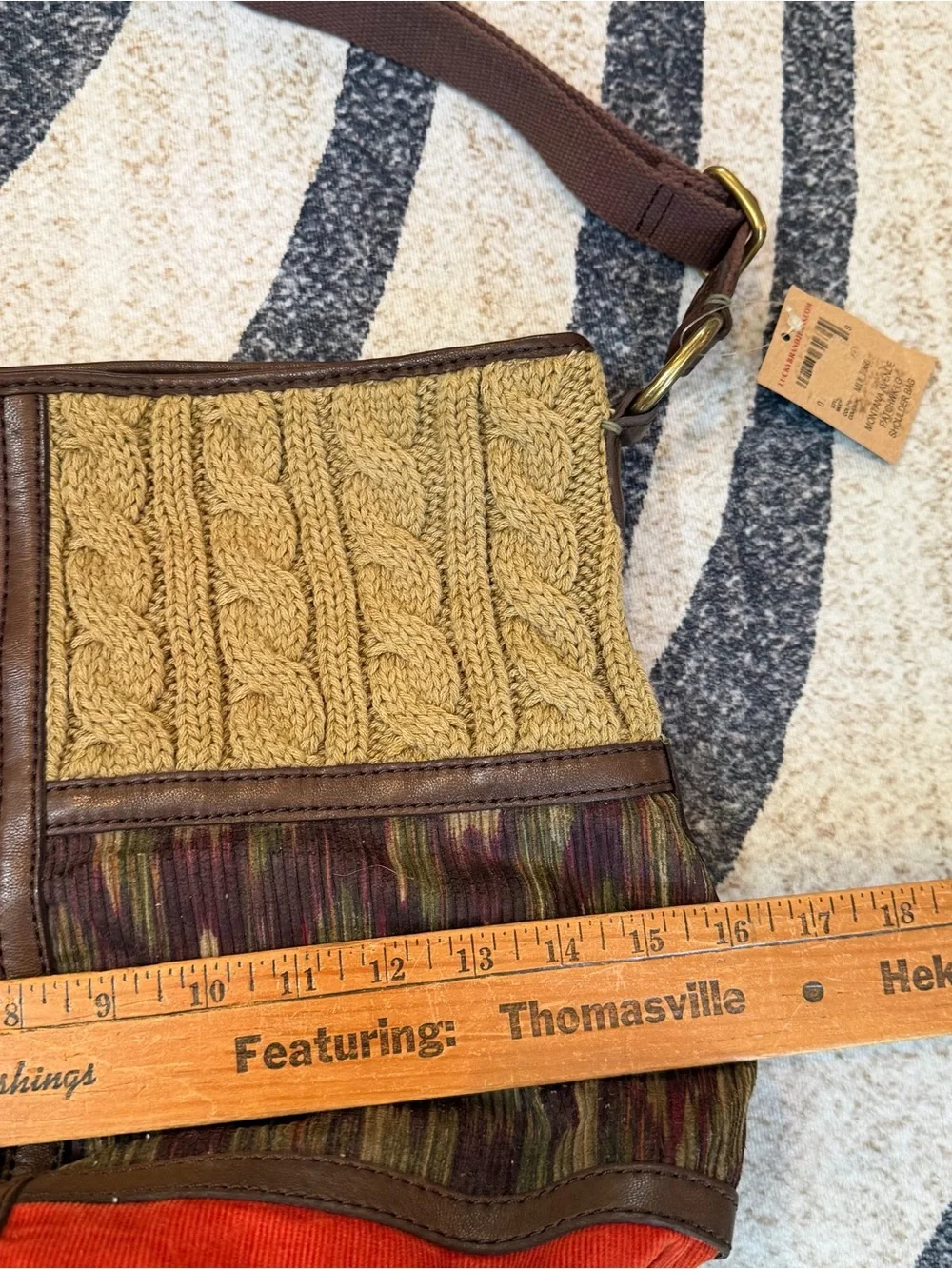 Y2K Lucky Brand Boho Hippie Patchwork Hobo Bag nwt